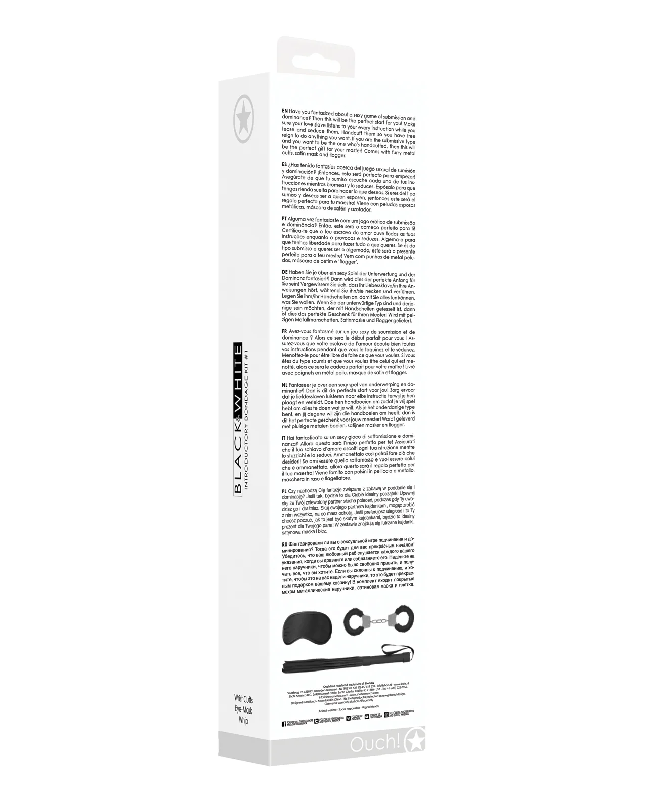 Shots Ouch Black & White Introductory Bondage Kit #1 - Black - Image 2