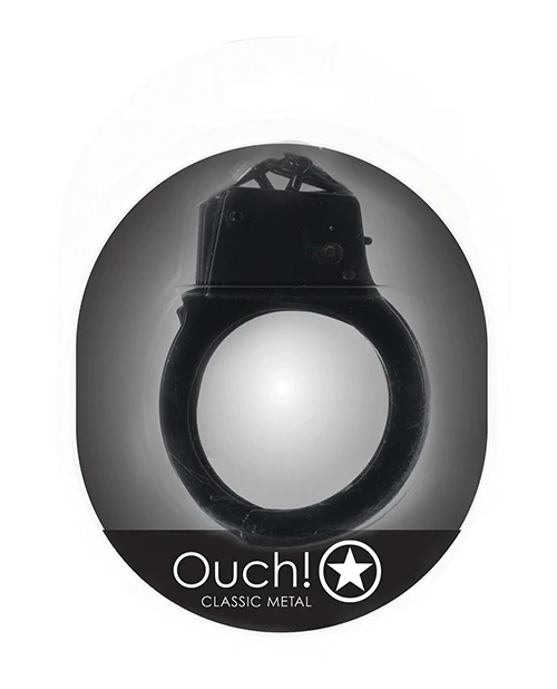 Shots Ouch! Classic Metal Handcuffs - Black - Image 2