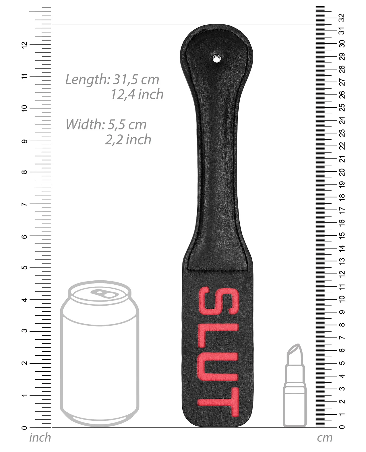 Shots Ouch Slut Paddle - Black - Image 5