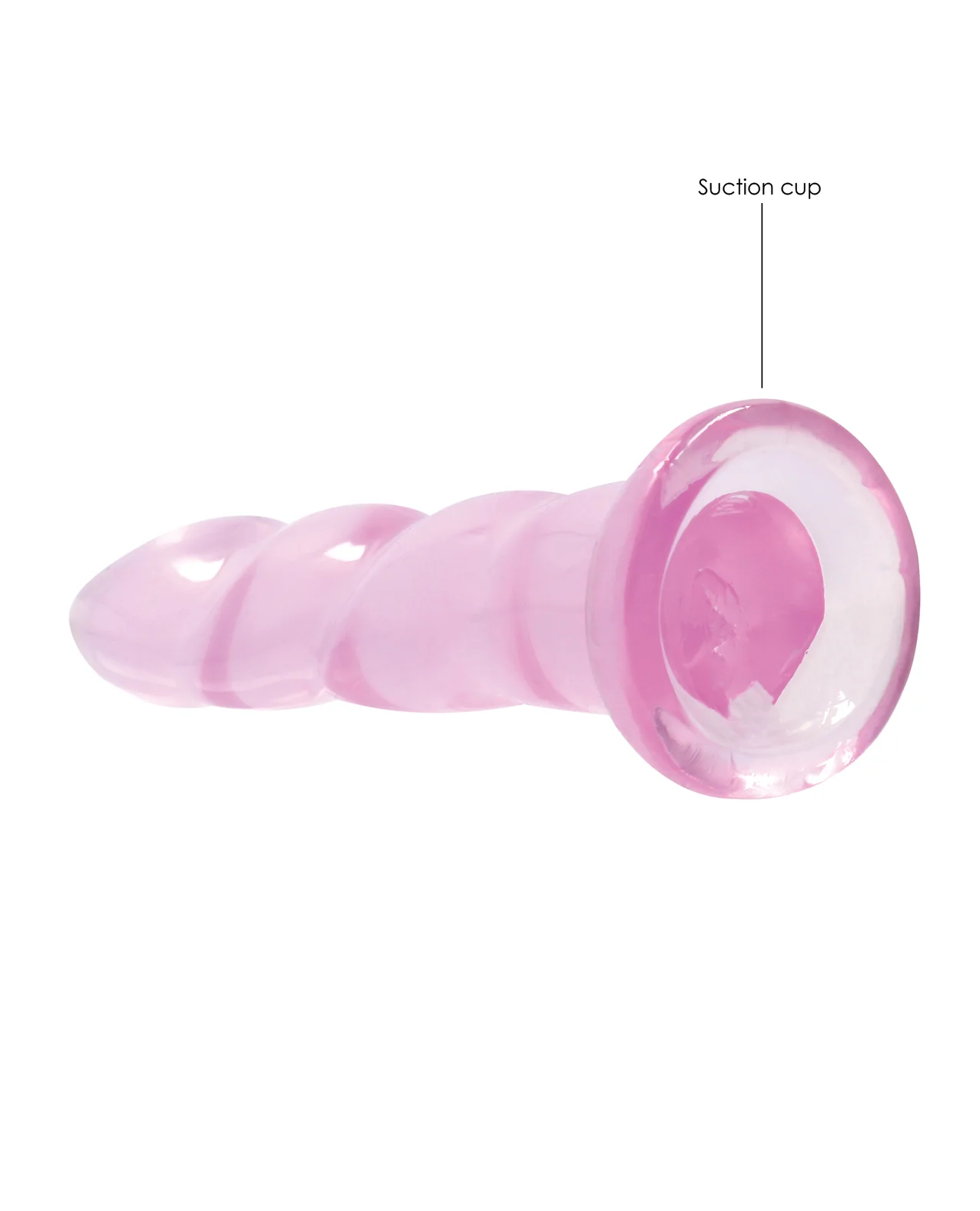Shots RealRock Crystal Clear Non Realistic 7" Dildo - Pink - Image 3