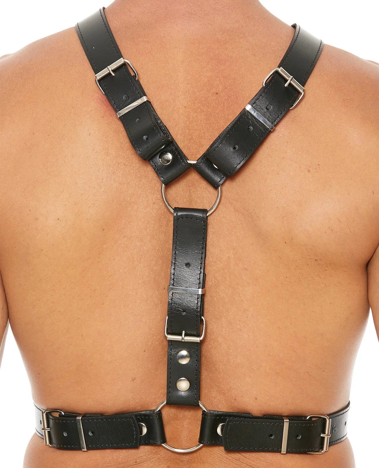 Shots Uomo Men's Harness w/Metal Bit - Black - Image 3