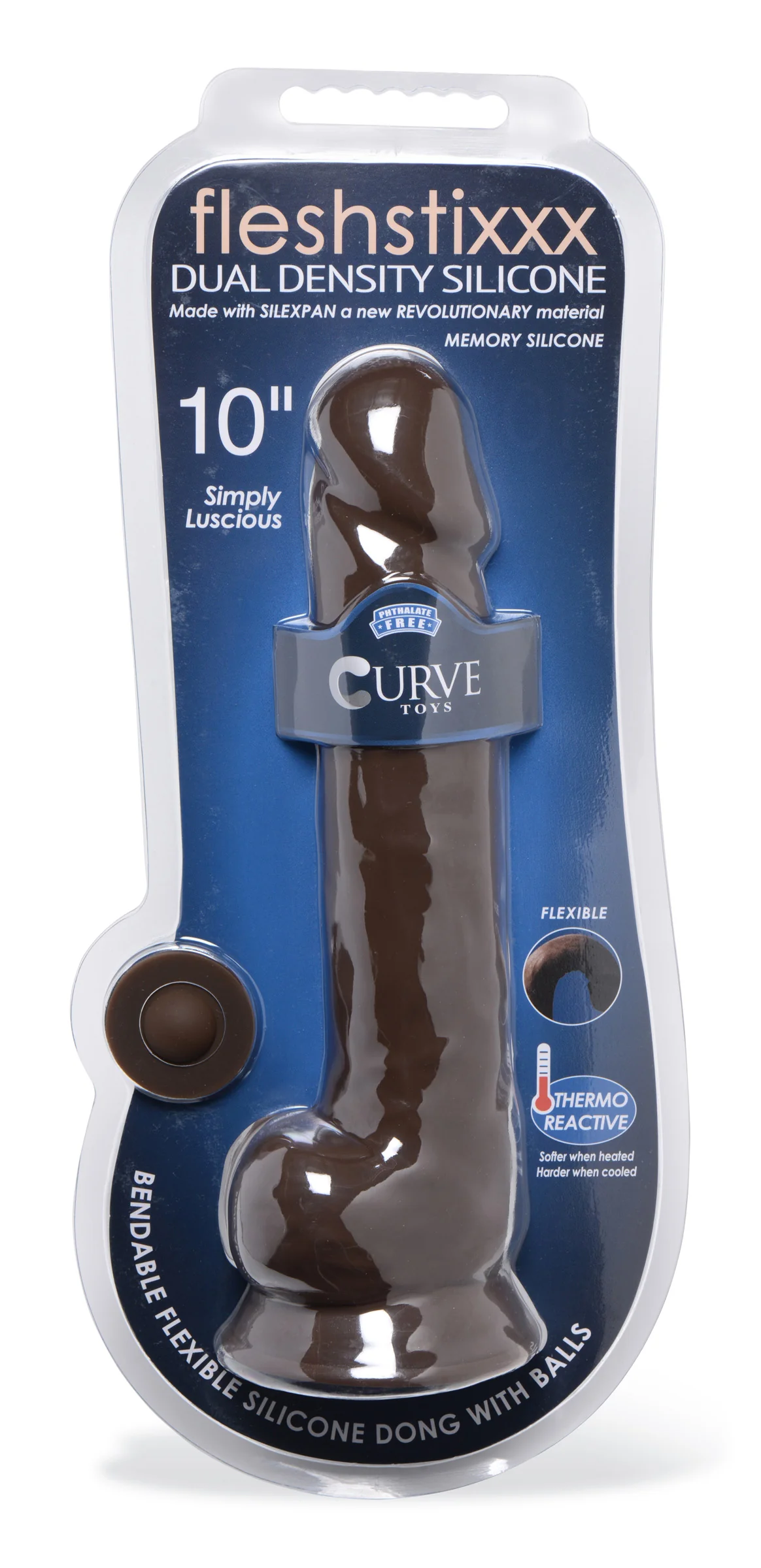 Silexpan Dark Hypoallergenic Silicone Dildo With Balls - 10 Inch - Image 2