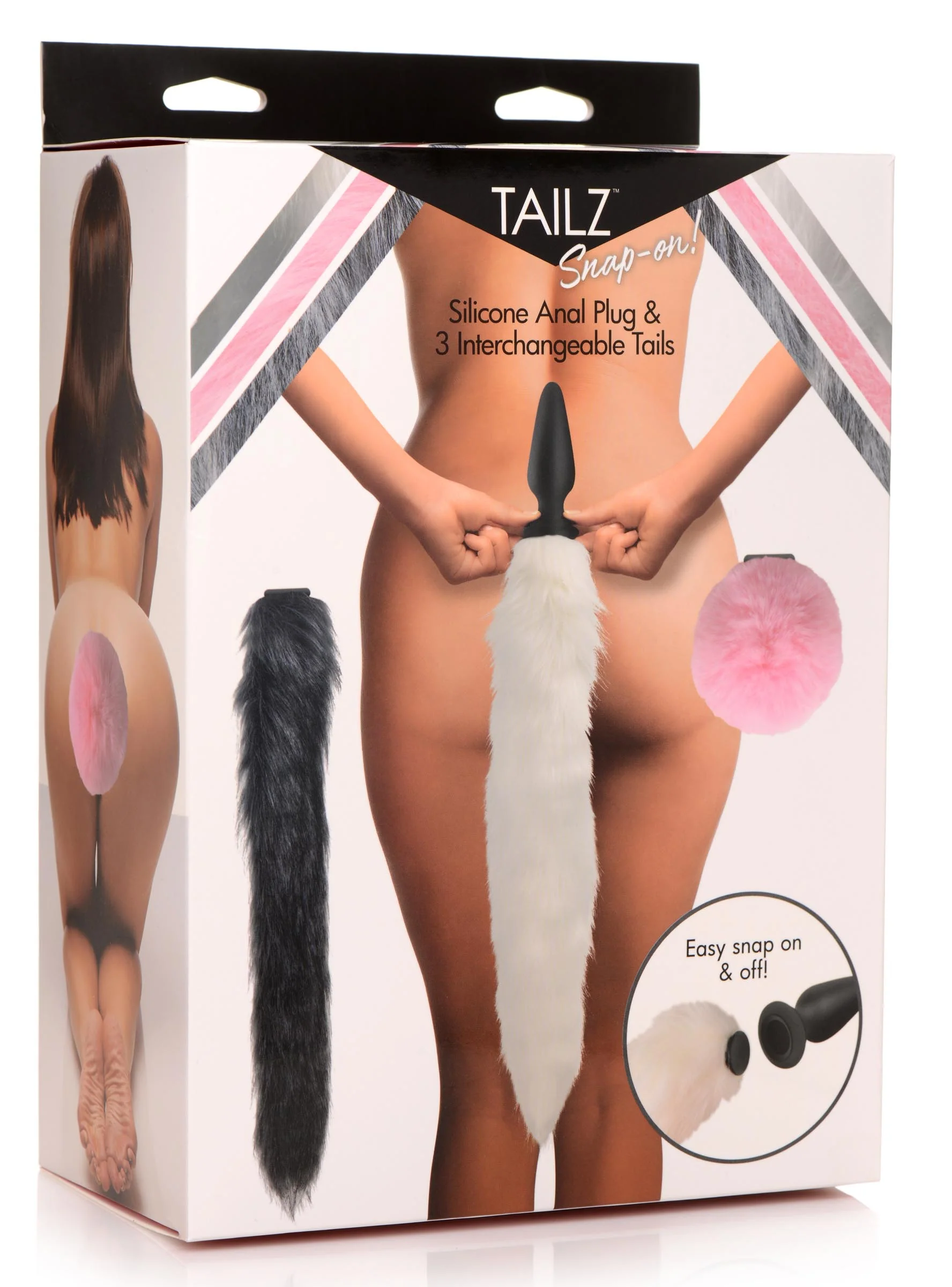 Silicone Anal Plug With 3 Interchangeable Tails - Image 8