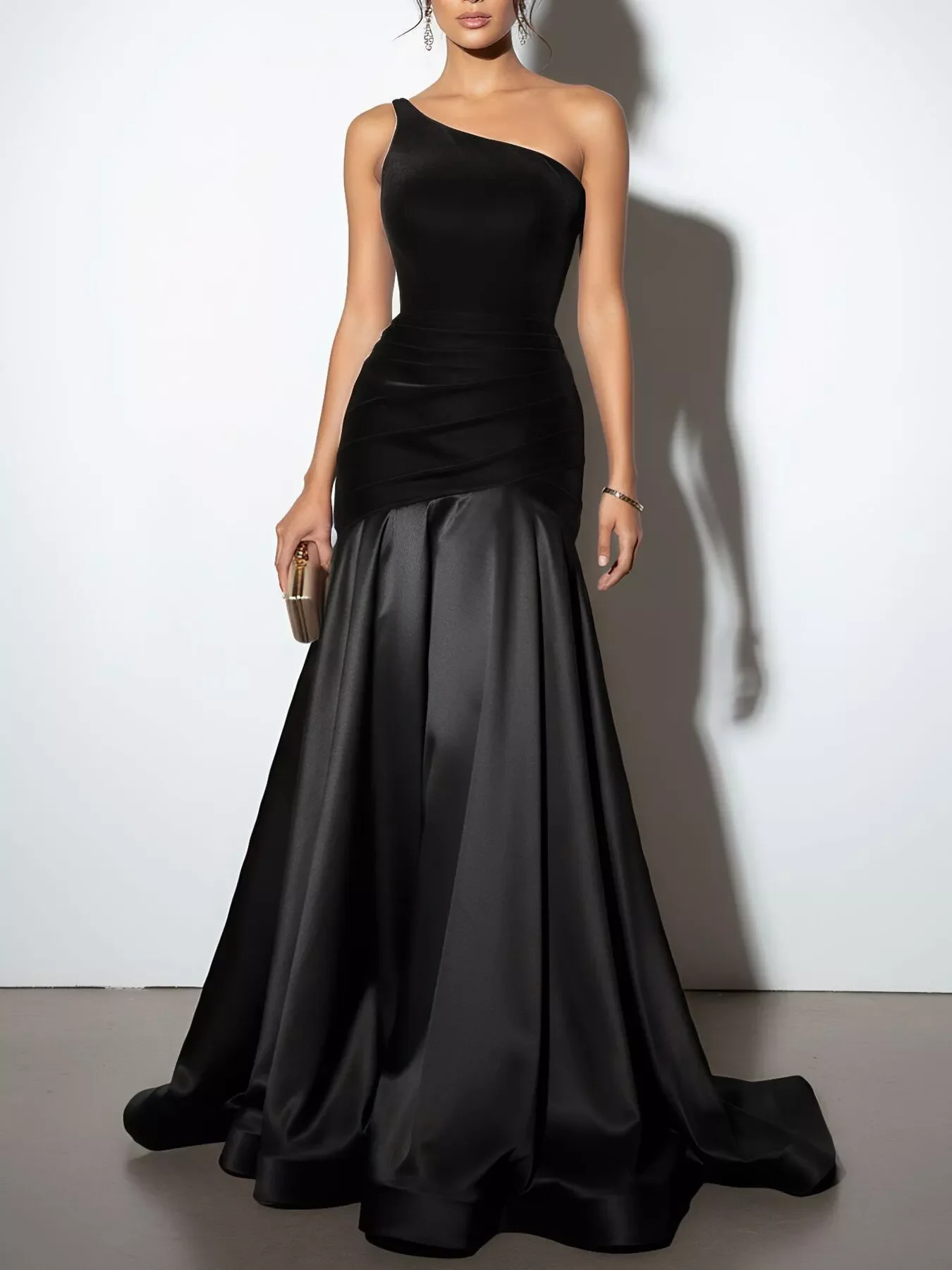 Single Shoulder Floor Length Dress - Image 4