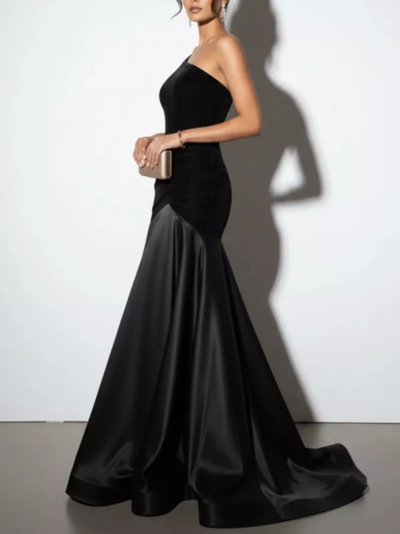 Single Shoulder Floor Length Dress - Image 5