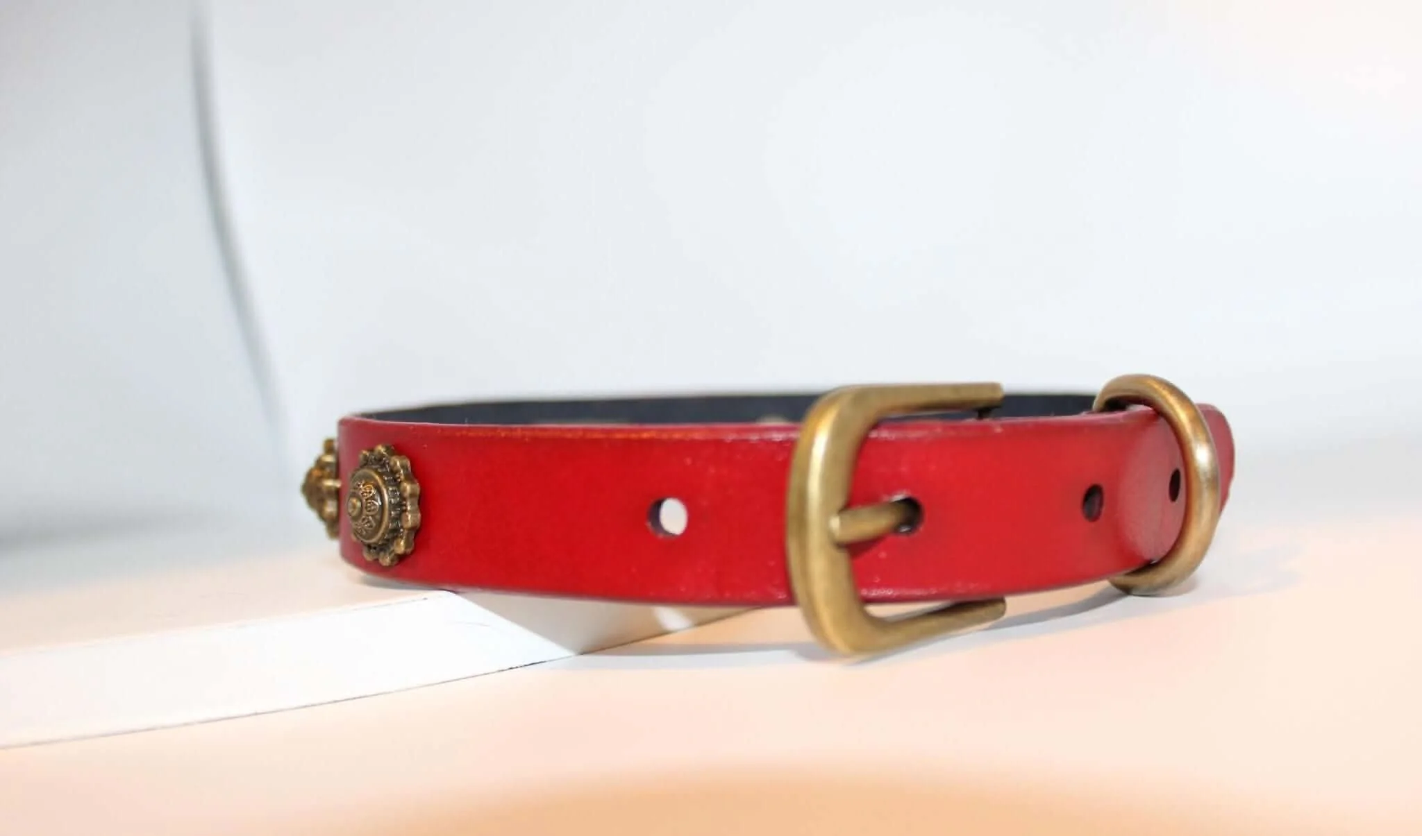 Slave Collar Vintage Leather D-Ring Choker Collar - BDSM Collar - Image 4