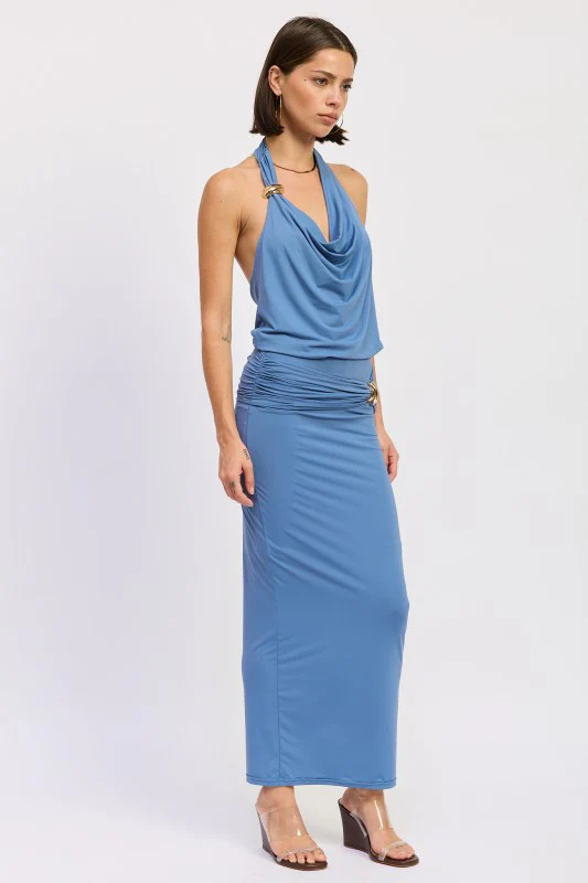 SLEEVELESS COWL NECK TOP WITH GOLD TRIM - Image 24