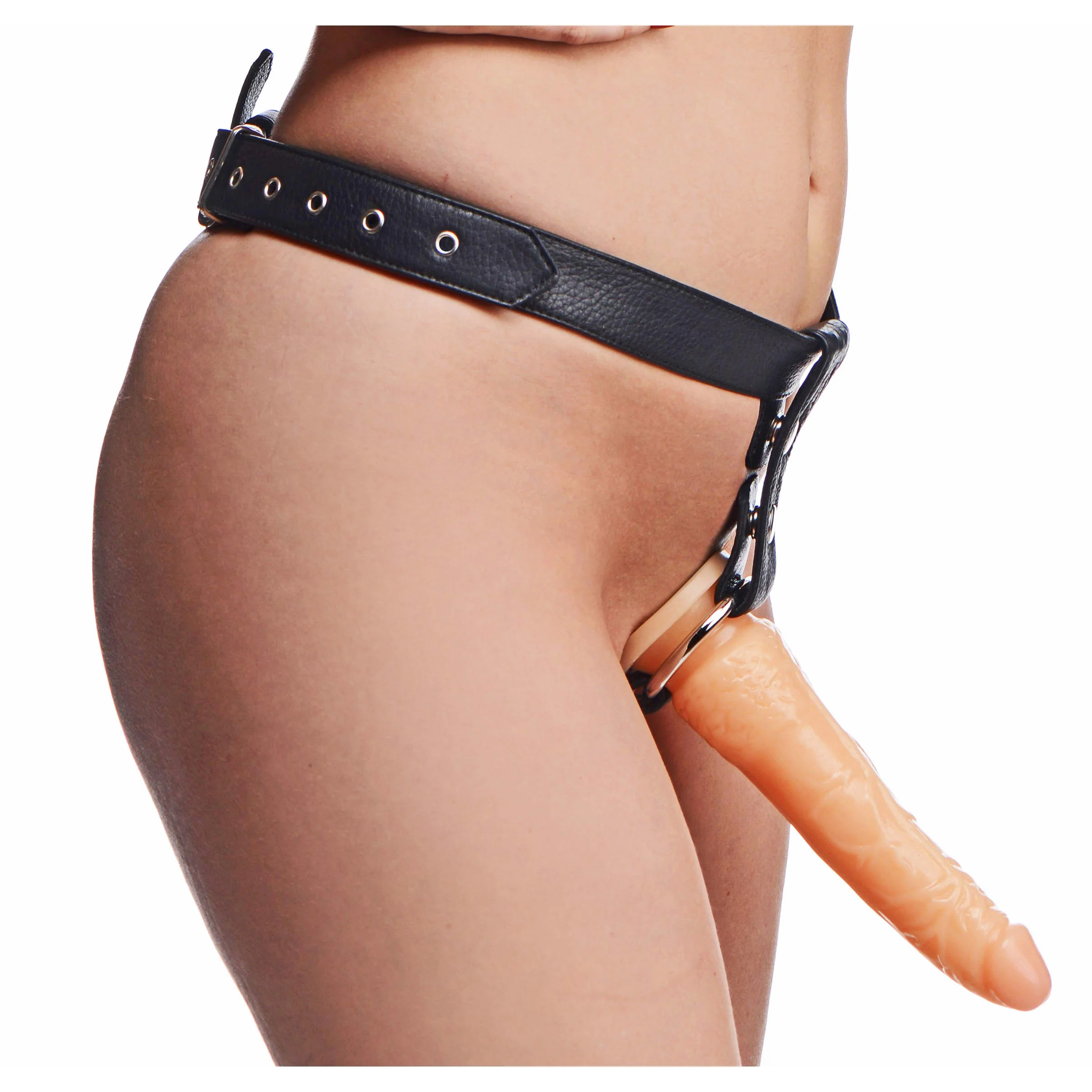 Slim Leather Strap On Harness Kit With Dildo - Image 4