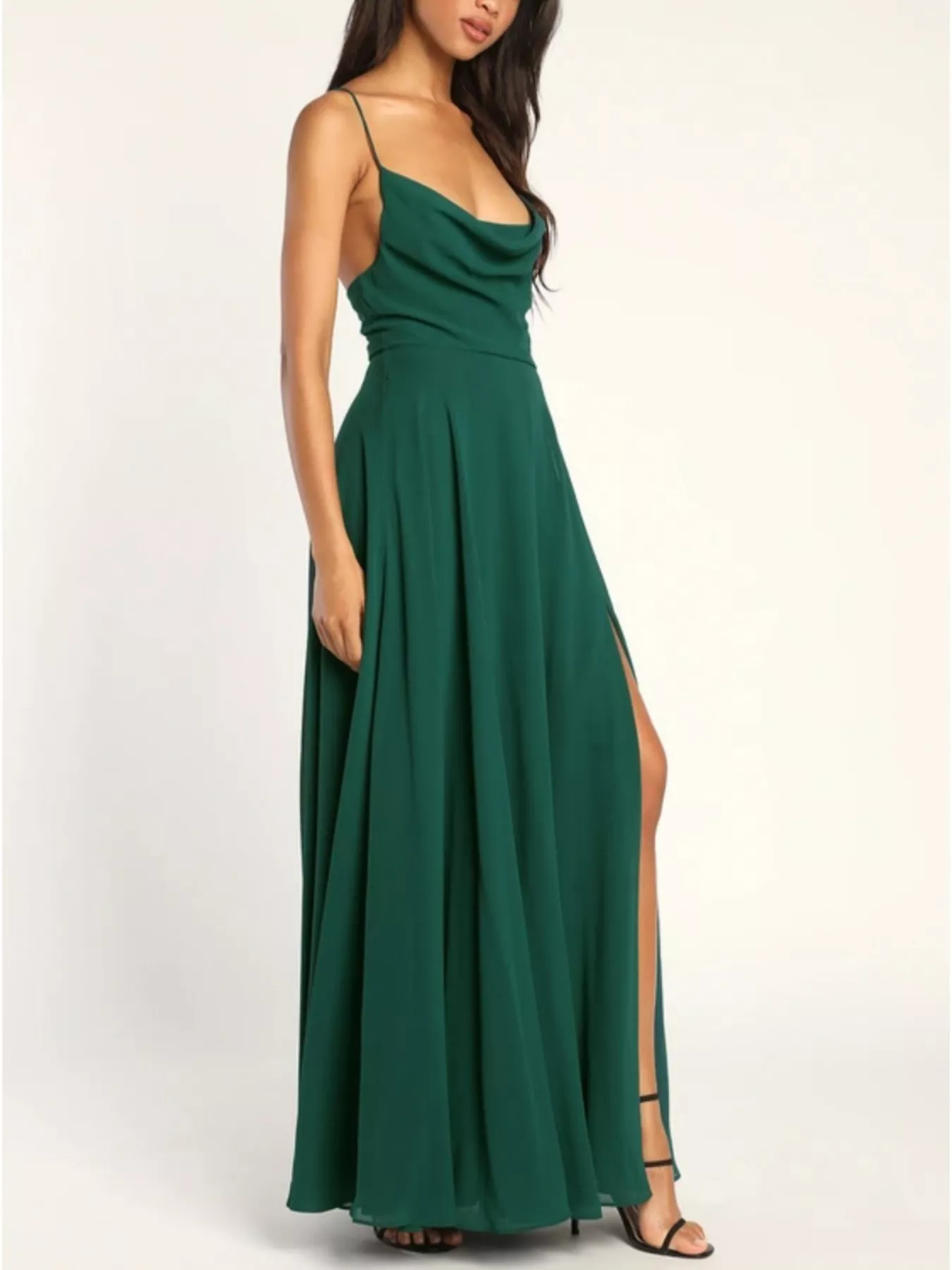 Slit Cowl Neck Maxi Dress - Image 11