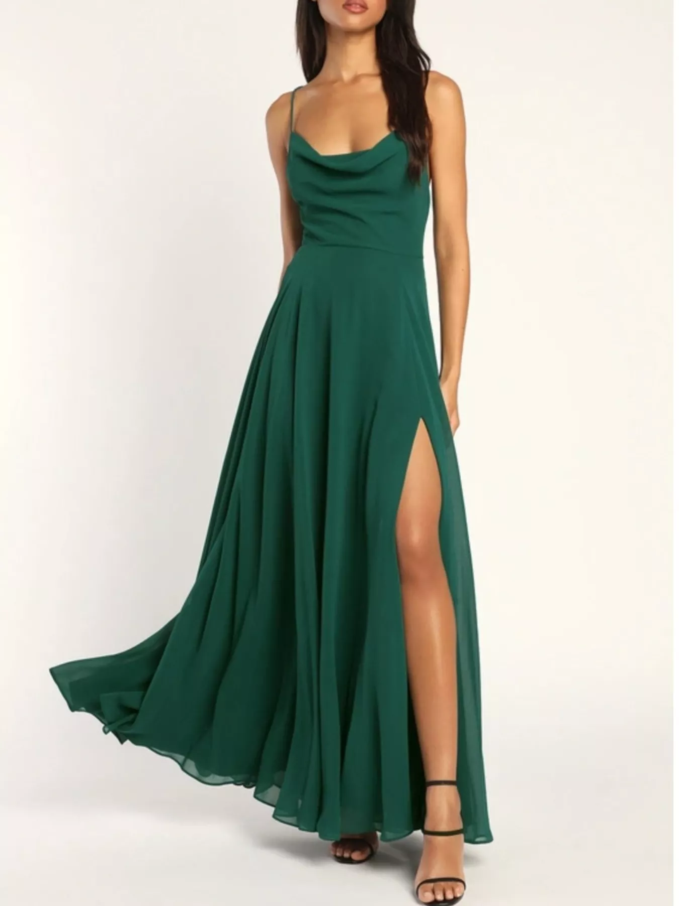 Slit Cowl Neck Maxi Dress - Image 9