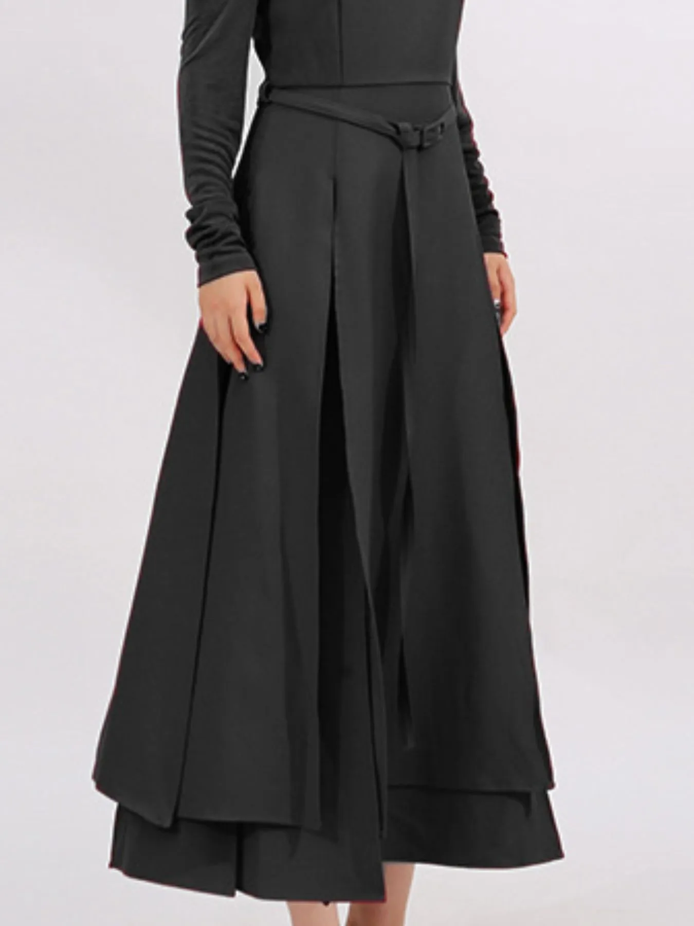 Slit Spaghetti Strap Long Sleeve Dress - Image 13