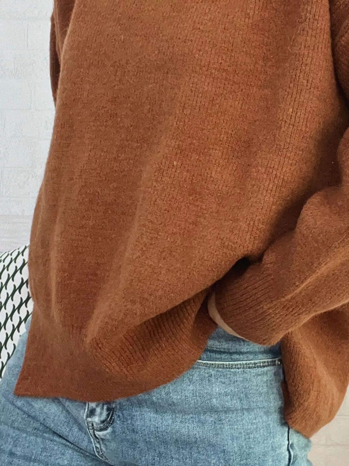 Slit Turtleneck Long Sleeve Sweater - Image 36