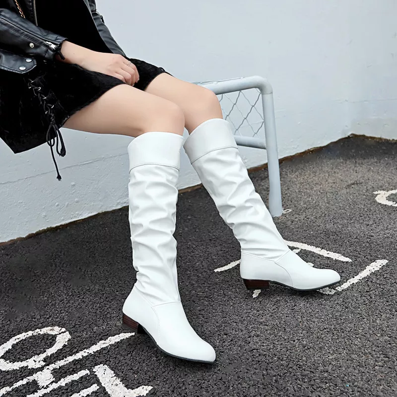 Slouch Block Heel Boots - Image 8