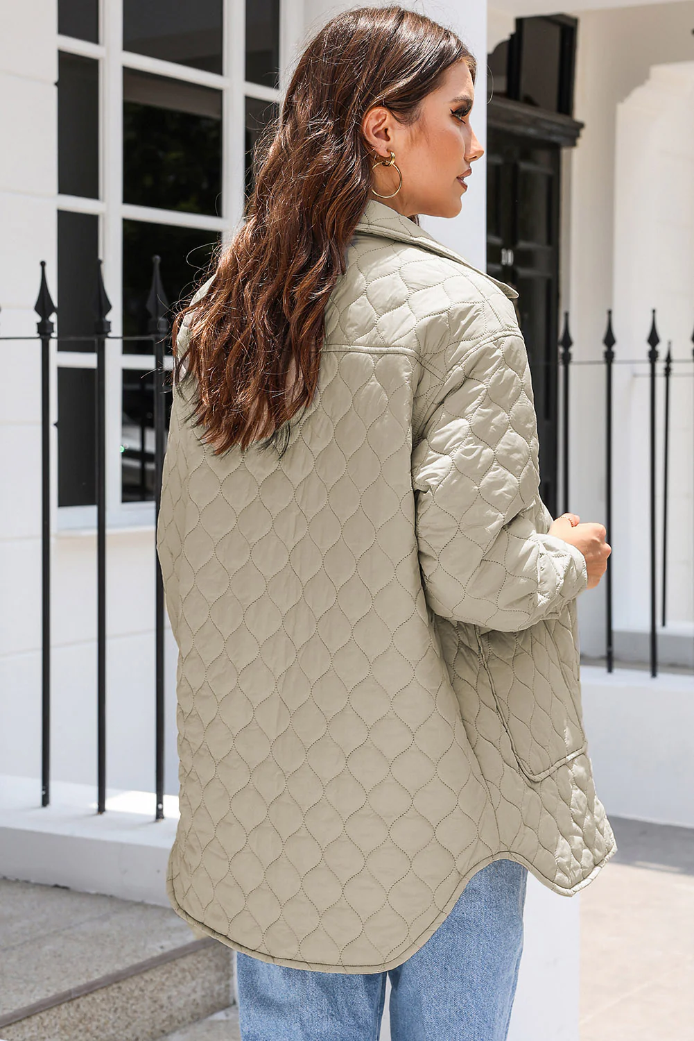 Snap Down Collared Winter Coat - Image 3
