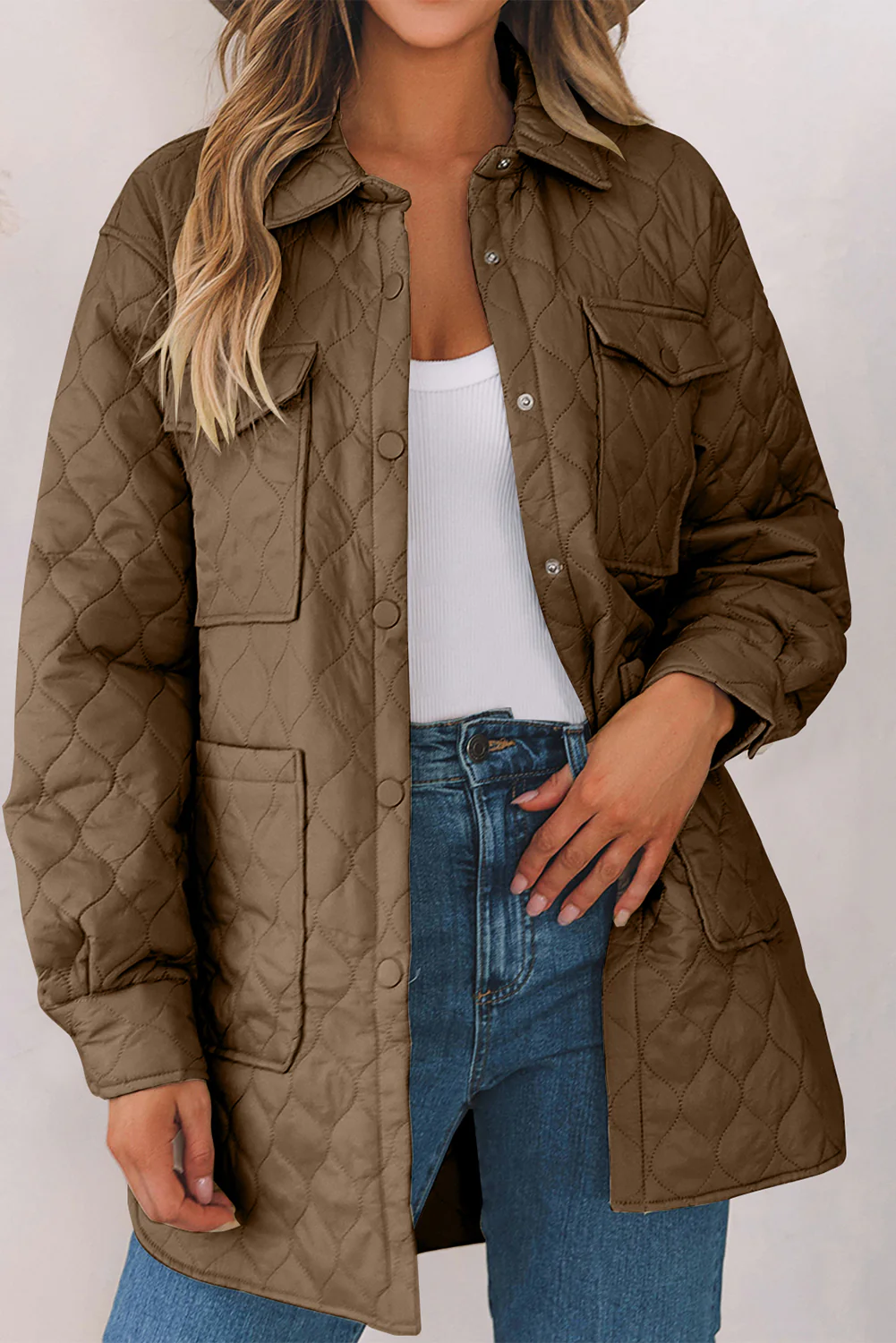 Snap Down Collared Winter Coat - Image 7