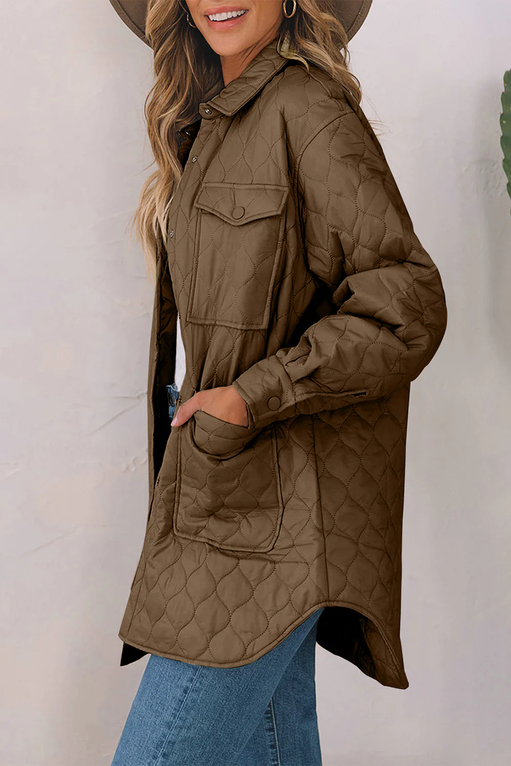 Snap Down Collared Winter Coat - Image 8