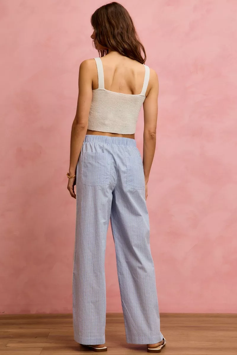 SO ME Wide Check Pants With Side Lace Trim And Piping - Image 14