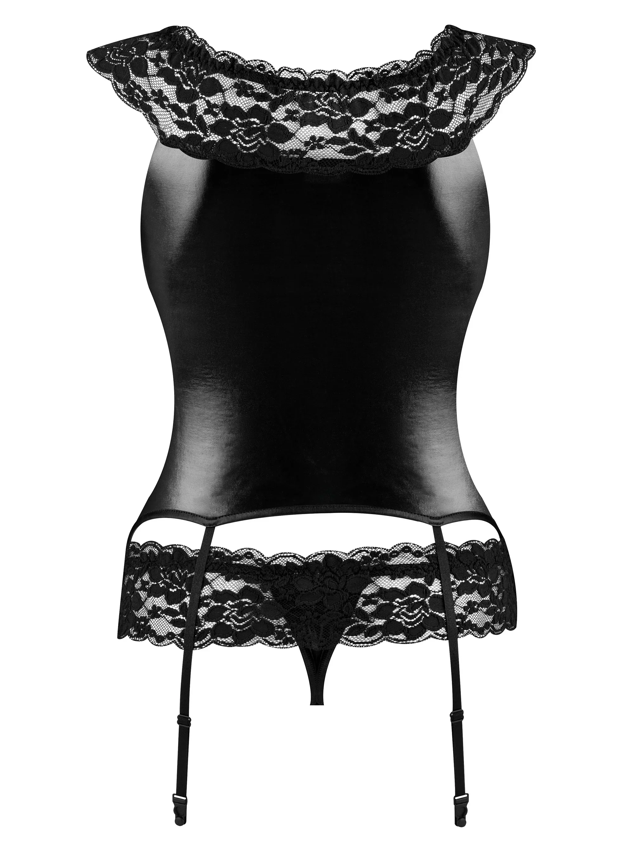 Soft Bustier Garter & String Set Beauty Night Raven - Image 5