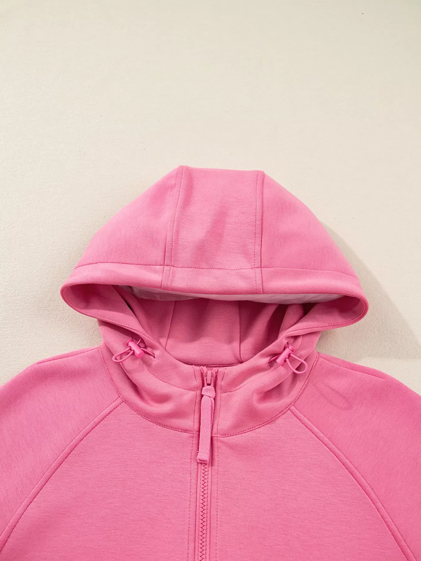 Solid Color Zip Up Hoodie Drawstring Loose Pants Set - Image 11