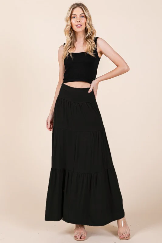 Solid Tiered Ruffle Skirt - Image 10