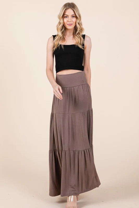 Solid Tiered Ruffle Skirt - Image 2