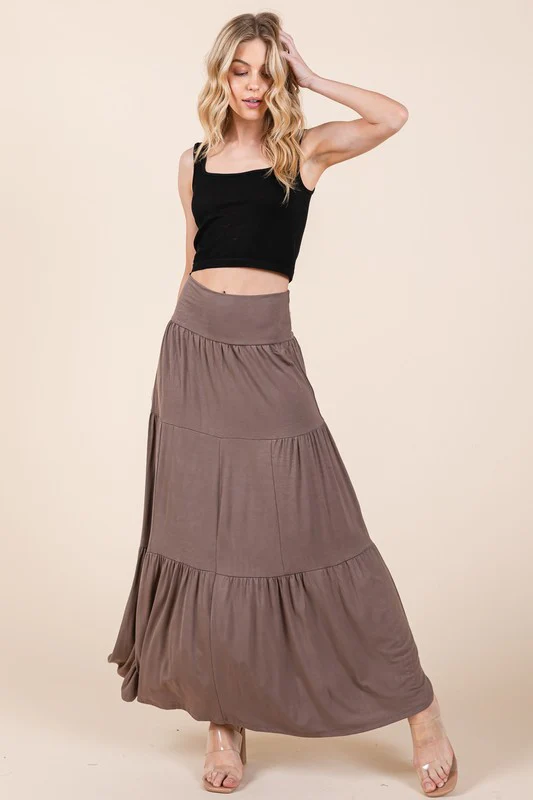 Solid Tiered Ruffle Skirt - Image 3
