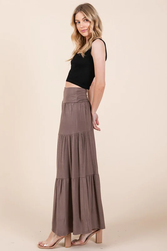 Solid Tiered Ruffle Skirt - Image 4