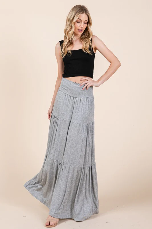 Solid Tiered Ruffle Skirt - Image 7