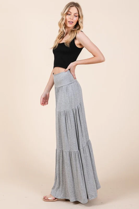 Solid Tiered Ruffle Skirt - Image 8