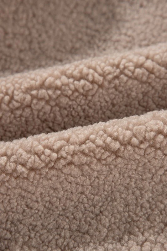 Solid Zip-Up Pocketed Fuzzy Jacket - Image 8