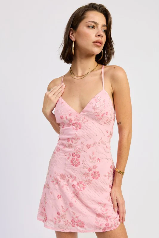 SPAGHETTI STRAP MINI DRESS WITH RHINESTONES DETAIL - Image 15