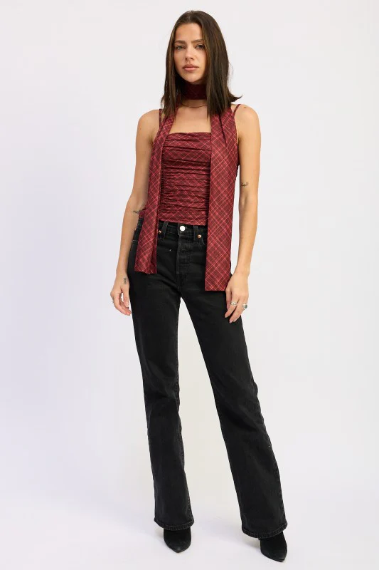 SPAGHETTI STRAP TOP WITH SCARF AND BACK ZIPPER - Image 5