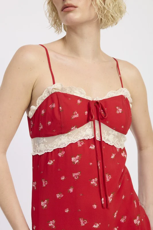 SPAGHETTIE STRAP RUFFLE MAXI DRESS - Image 2