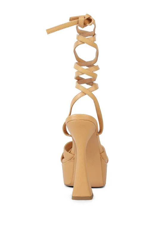 SPLITSOUL Lace Up High Block Sandal - Image 14