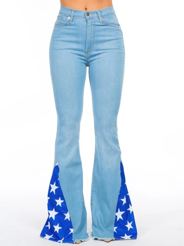 Star Bell Bottom Jean in Light Wash - Image 3