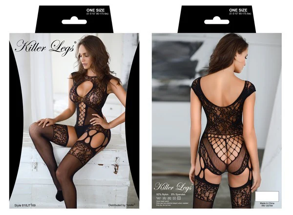 Strappy Choker Neck Lace Fishnet Dress - Image 5