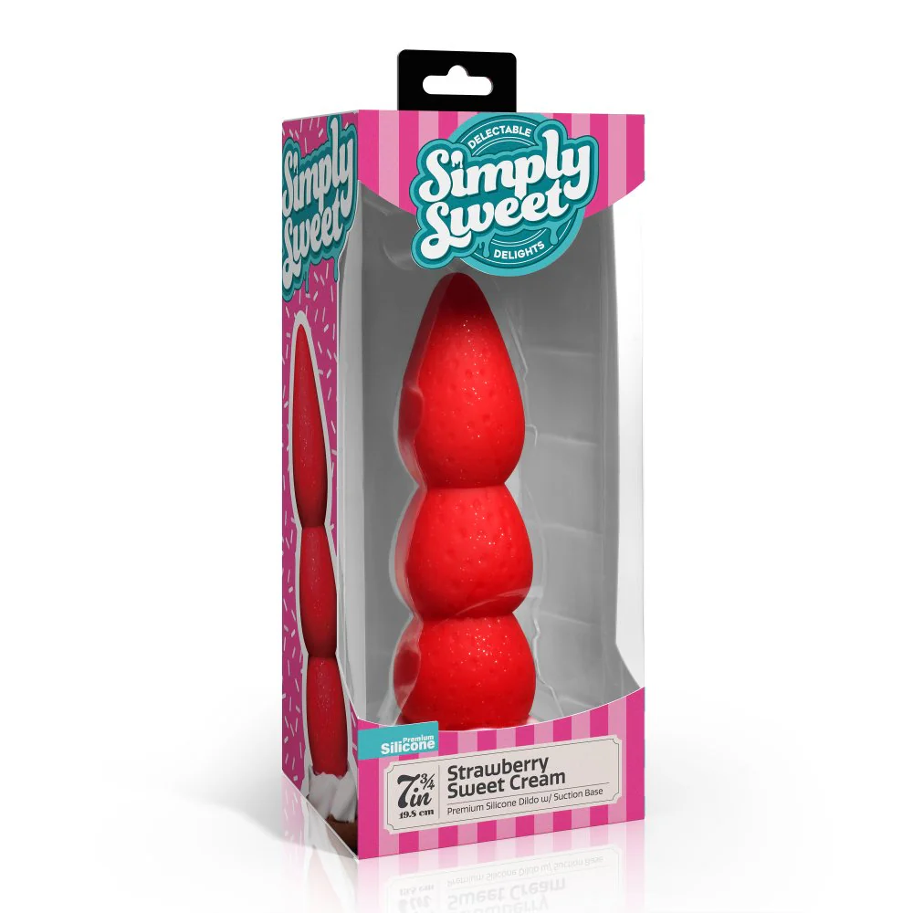 Strawberry Sweet Cream Premium Silicone Dildo - Image 5