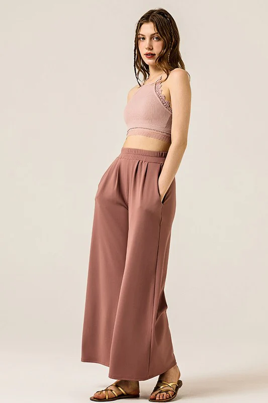Stretch Yoga Knit Wide Leg Palazzo Pants - Image 16