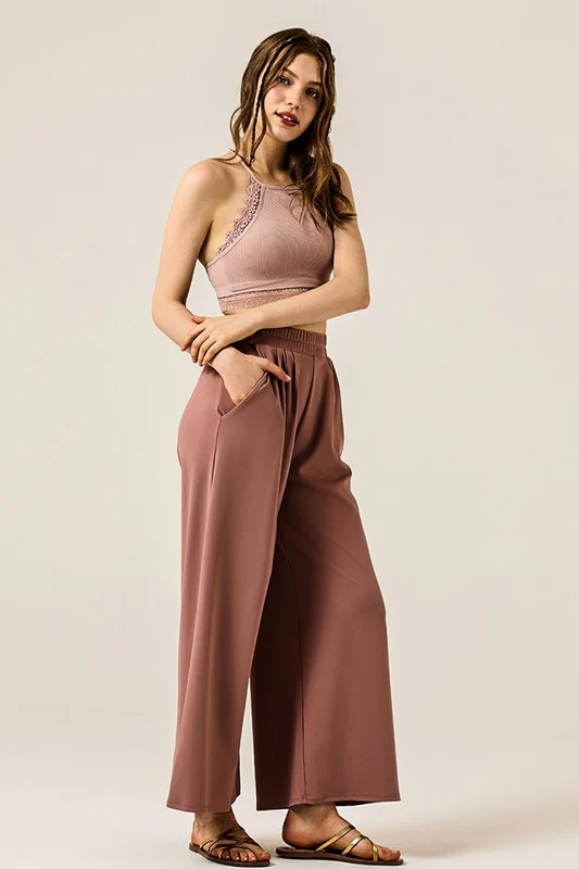 Stretch Yoga Knit Wide Leg Palazzo Pants - Image 17