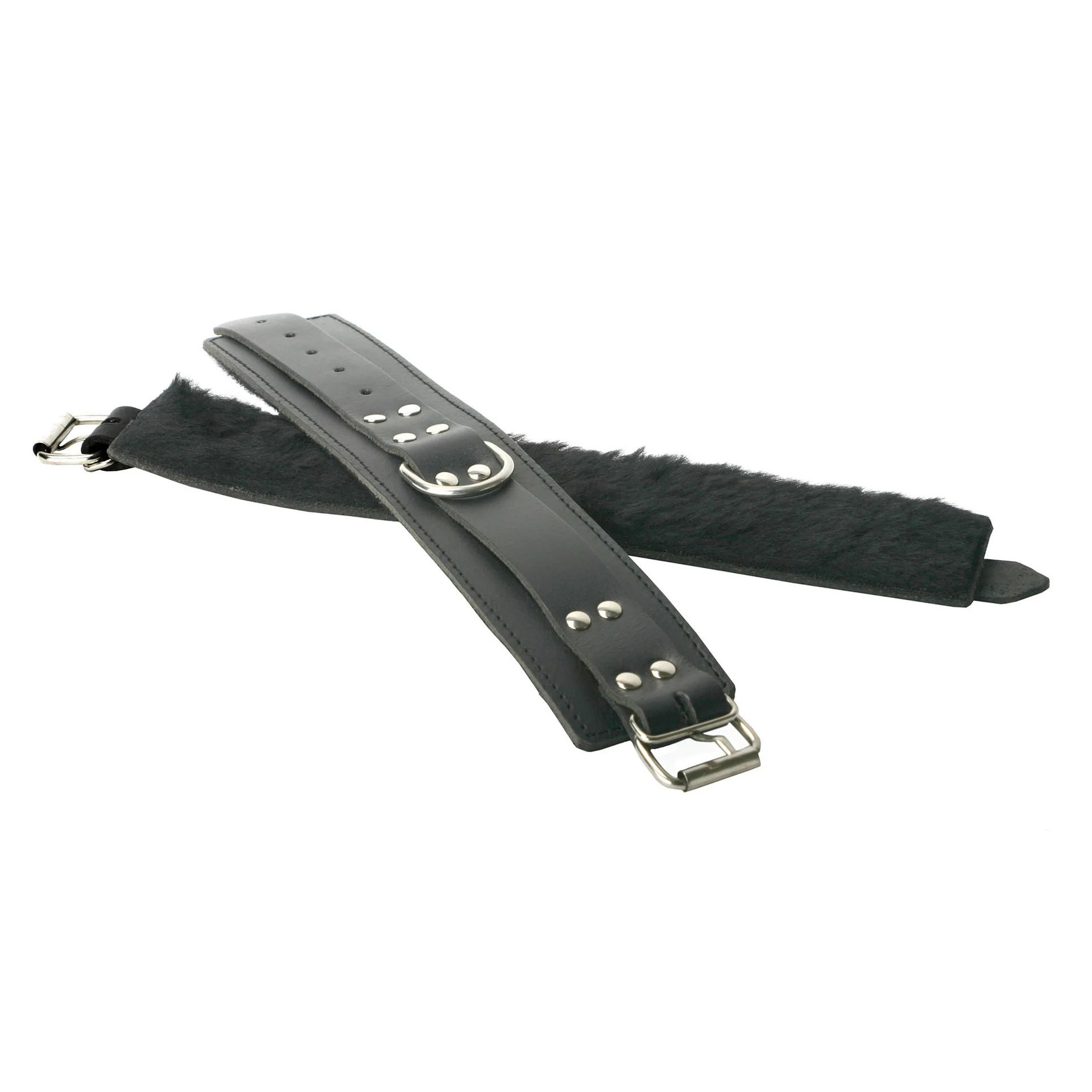 Strict Leather Fur Lined Wrist Cuffs - Image 2