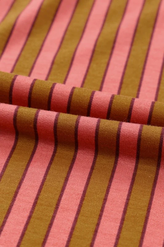 Stripe Tie Waist Buttoned Pocket Wide Leg Pants - Image 5