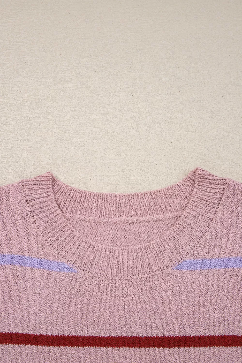 Striped Drop Shoulder Long Sleeve Sweater - Image 5