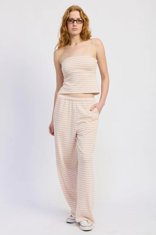 STRIPED PANTS WITH ELASTIC WAISTBAND