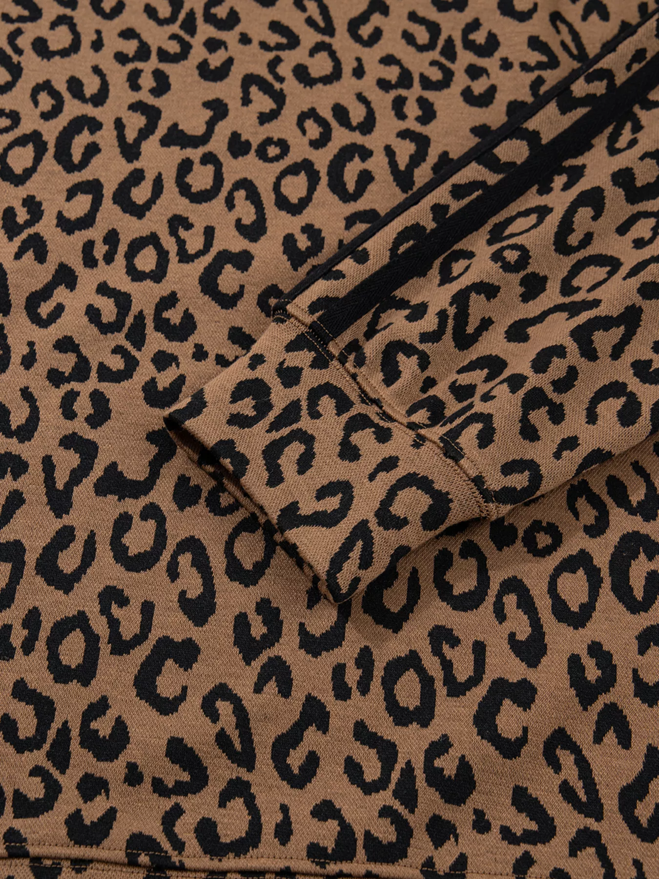 Striped Trim Leopard Long Sleeve Top Drawstring Pant Set - Image 14