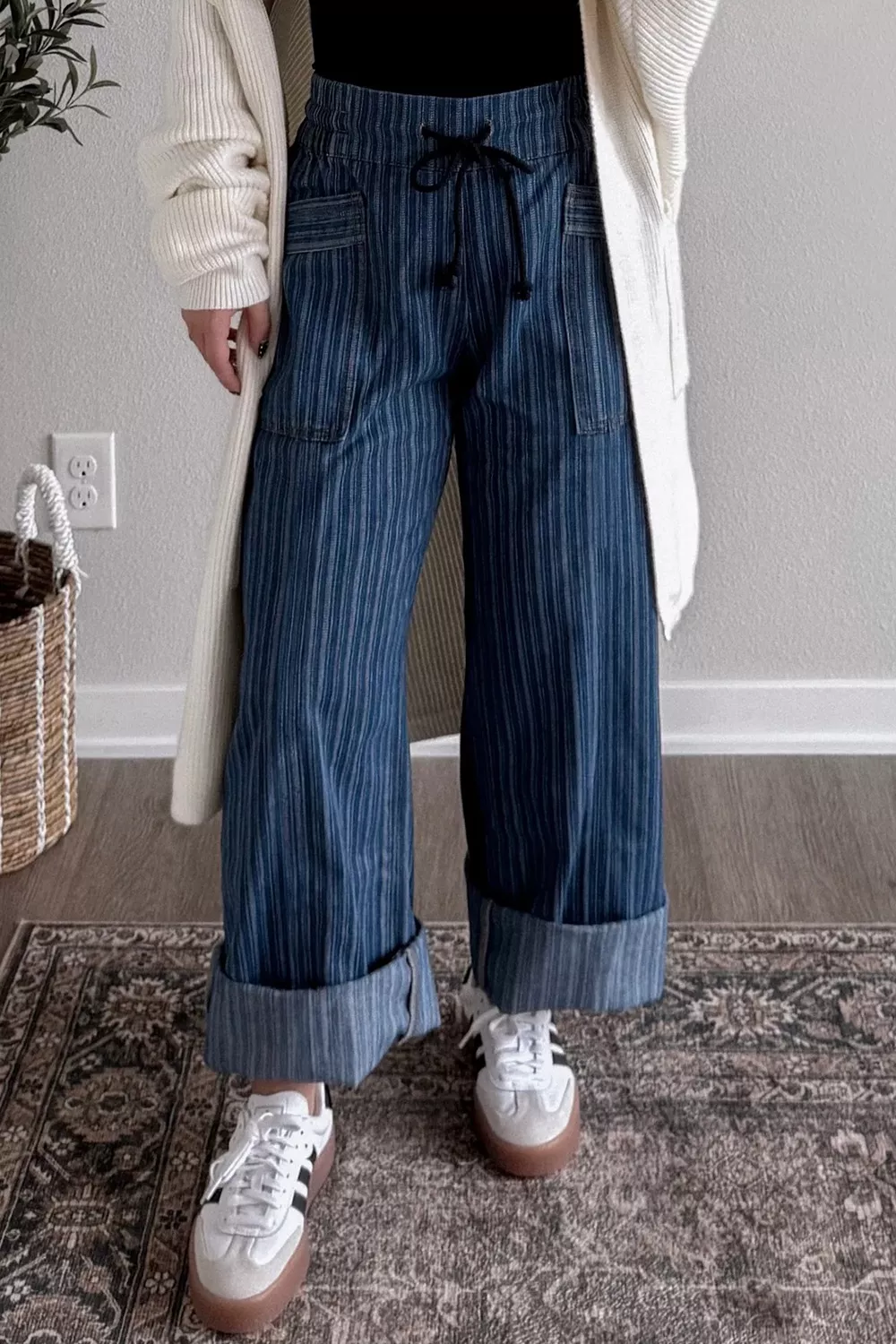 Striped Wide-Leg Jeans - Image 3