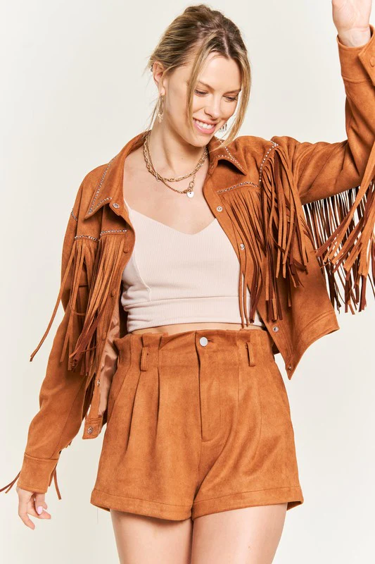Suede studded fringe jacket PLUS JJO5009P - Image 12