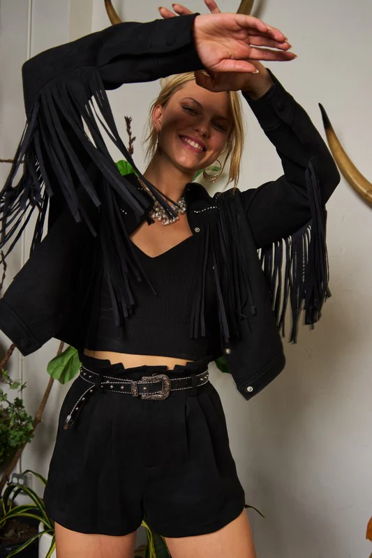 Suede studded fringe jacket PLUS JJO5009P - Image 2
