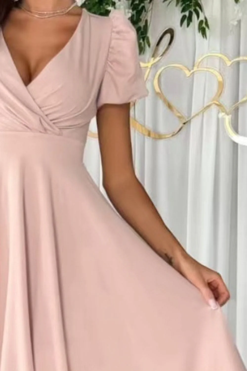 Surplice Puff Sleeve Midi Dress - Image 12