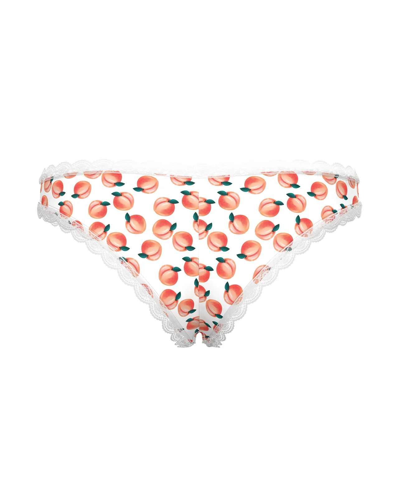 Sweet Treats Crotchless Boy Short w/Wicked Sensual Care Peach Lube - White QN - Image 2