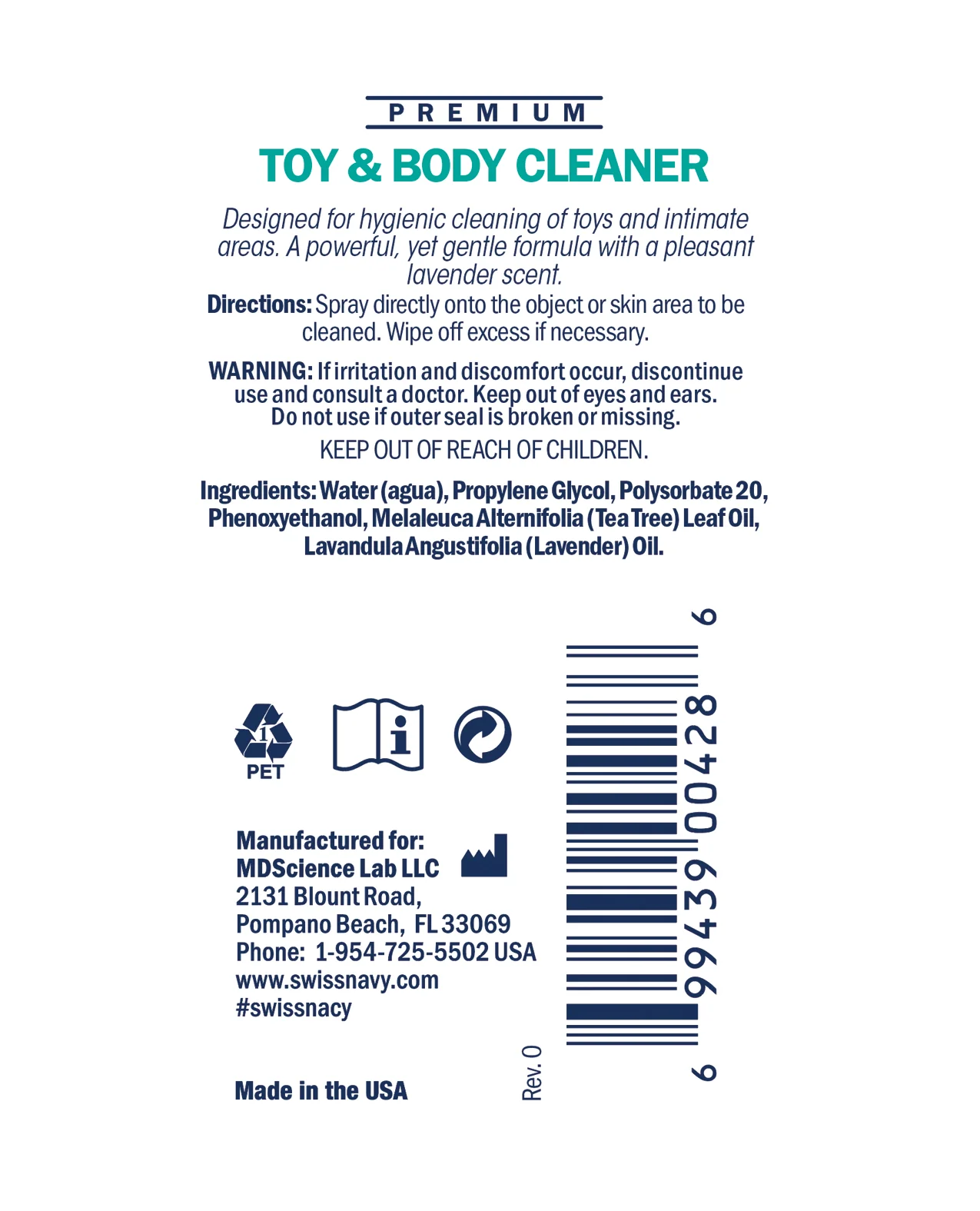 Swiss Navy Toy & Body Cleaner - 1 oz - Image 2